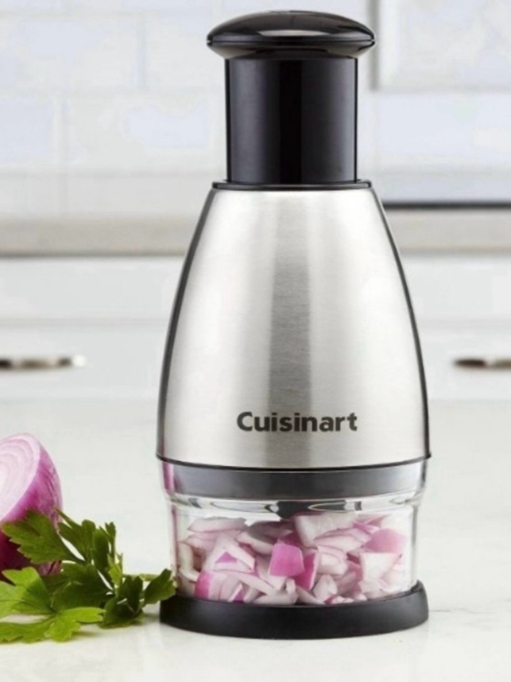 NWT Cuisinart Stainless Steel and Black Manual Chopper